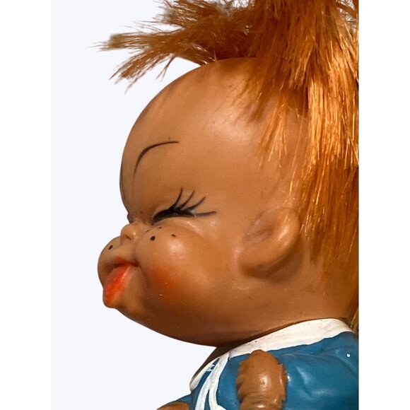 Moody Cutie Small Vintage Doll Sticking Tongue Out Blue Dress - Picture 9 of 11